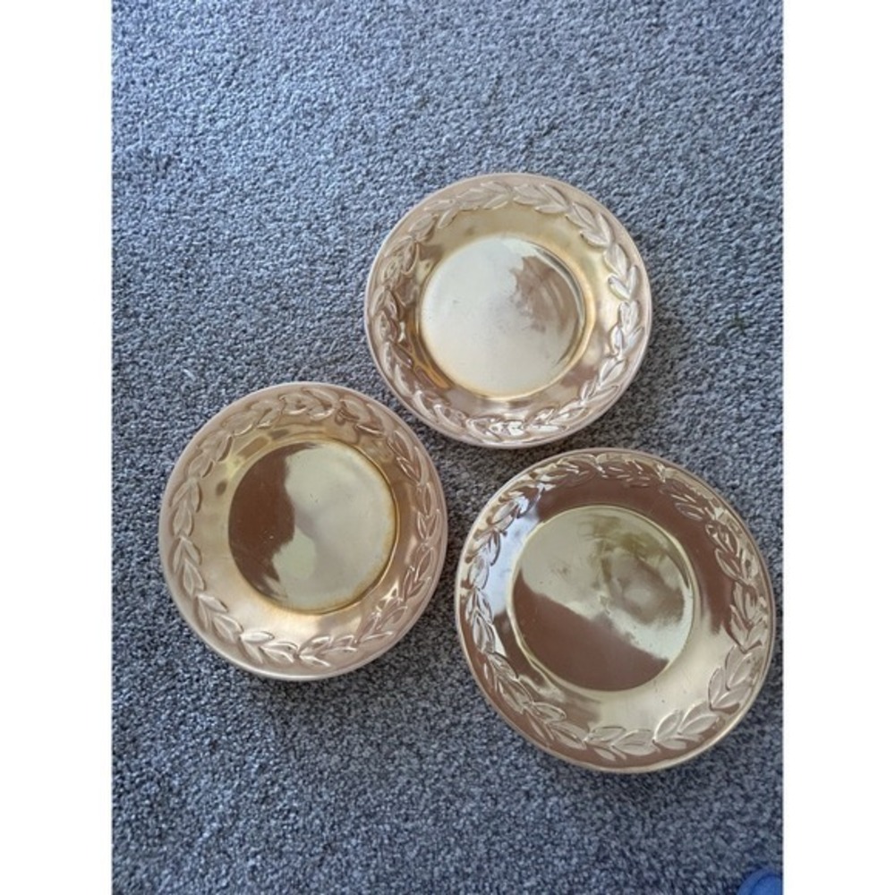 3-PC Fire King Peach‎ Luster Ovenware Replacement Plates